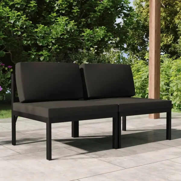 Gossi canapea de gradina cu 2 locuri, cu perne, antracit, aluminiu