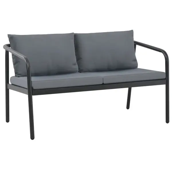 Gossi canapea de gradina cu 2 locuri, cu perne, gri, aluminiu