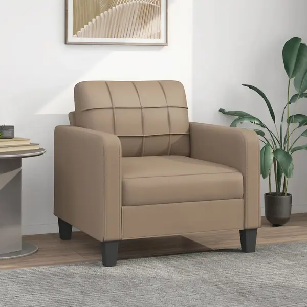 Gossi canapea de o persoana, cappuccino, 60 cm, piele ecologica