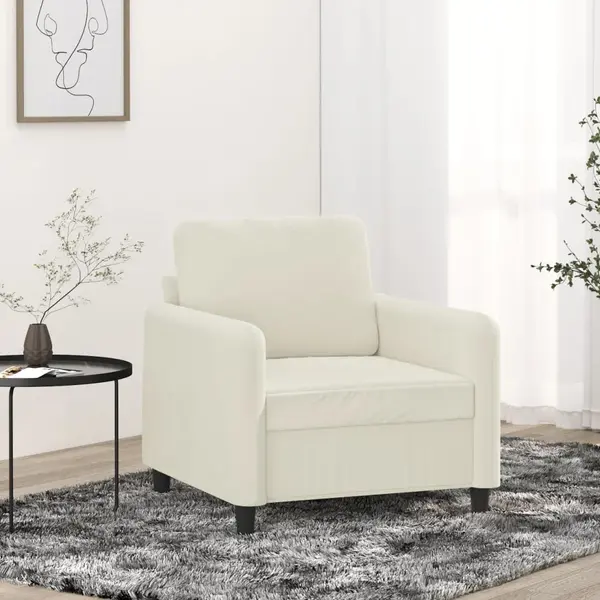 Gossi canapea de o persoana, crem, 60 cm, catifea