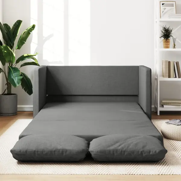 Gossi canapea extensibila 2 in 1, gri inchis, 112x174x55 cm, textil