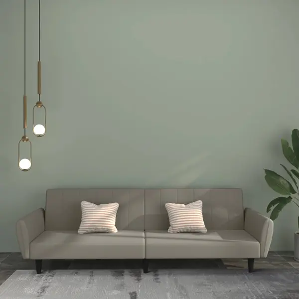 Gossi canapea extensibila cu 2 locuri, gri deschis, catifea