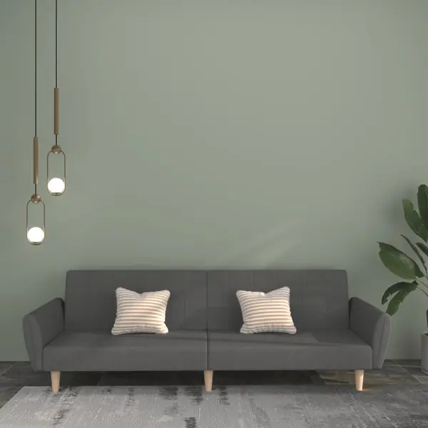 Gossi canapea extensibila cu 2 locuri, gri deschis, tesatura