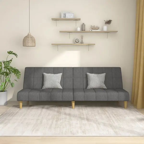 Gossi canapea extensibila cu 2 locuri, gri deschis, tesatura