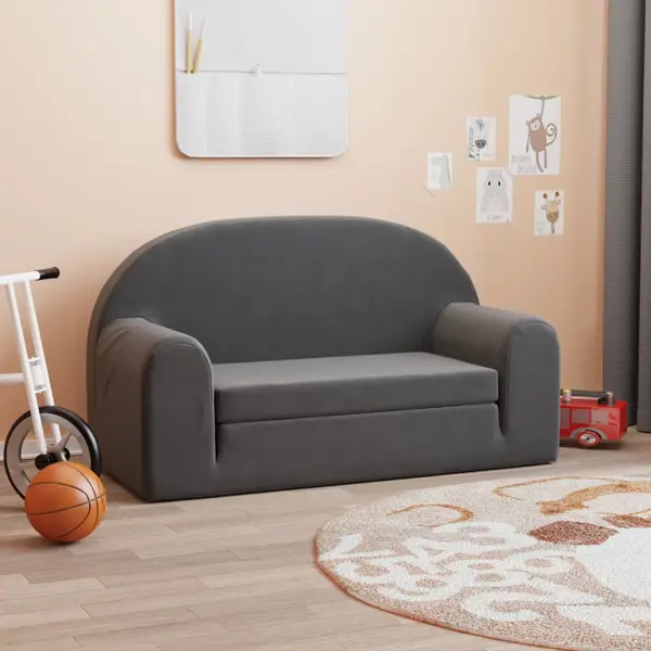 Gossi canapea extensibila de copii cu 2 locuri, antracit, plus moale