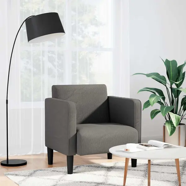 Gossi canapea fotoliu cu cotiere gri deschis 54 cm tesatura velur