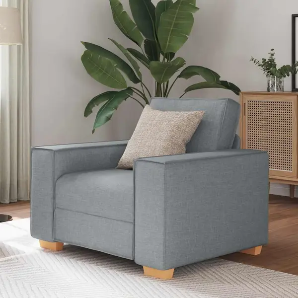 Gossi canapea fotoliu gri deschis, 60 cm, material textil