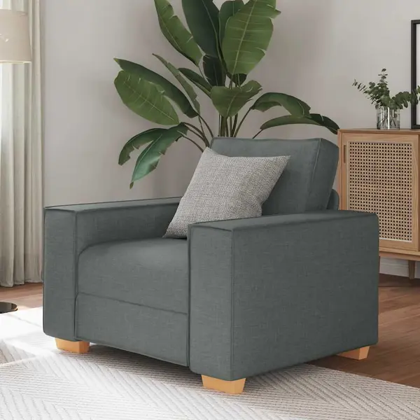 Gossi canapea fotoliu gri inchis, 60 cm, material textil