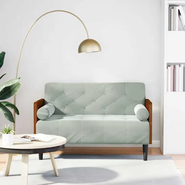 Gossi canapea loveseat cu perne de sustinere gri deschis 110 cm