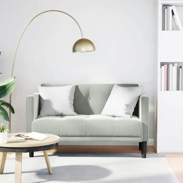 Gossi canapea loveseat, gri deschis, 111 cm, catifea
