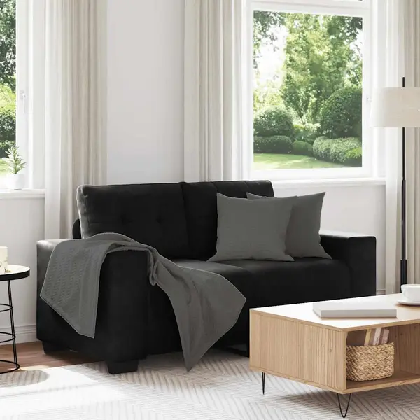 Gossi canapea loveseat neagra 120 cm catifea