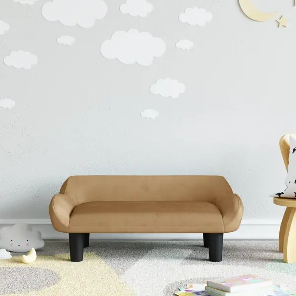 Gossi canapea pentru copii, maro, 70x40x24 cm, catifea