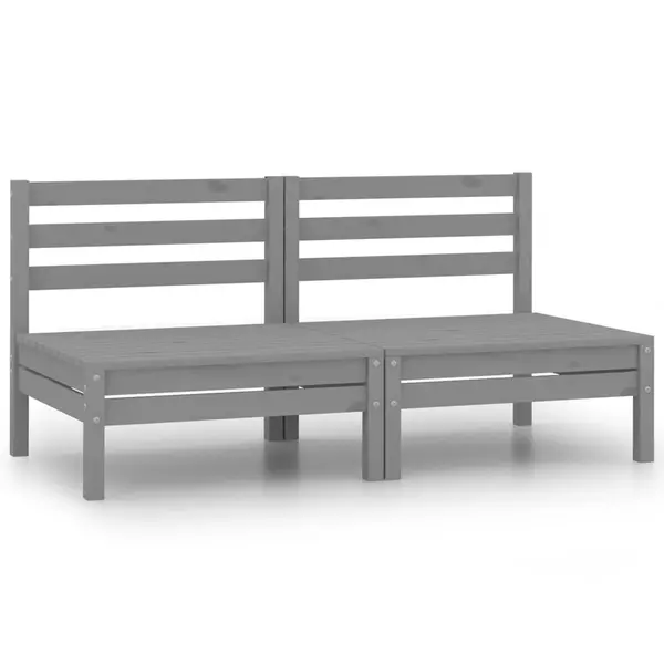 Gossi canapele de mijloc pentru gradina, 2 buc., gri, lemn masiv pin