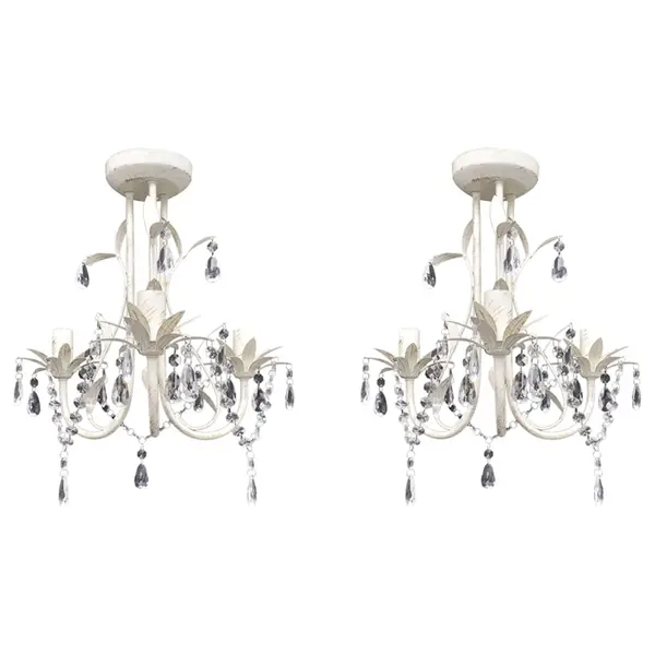 Gossi candelabre suspendate de plafon cu cristale 2 buc. alb elegant