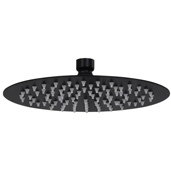 Gossi cap de dus tip ploaie rotund, negru, 20 cm, otel inoxidabil