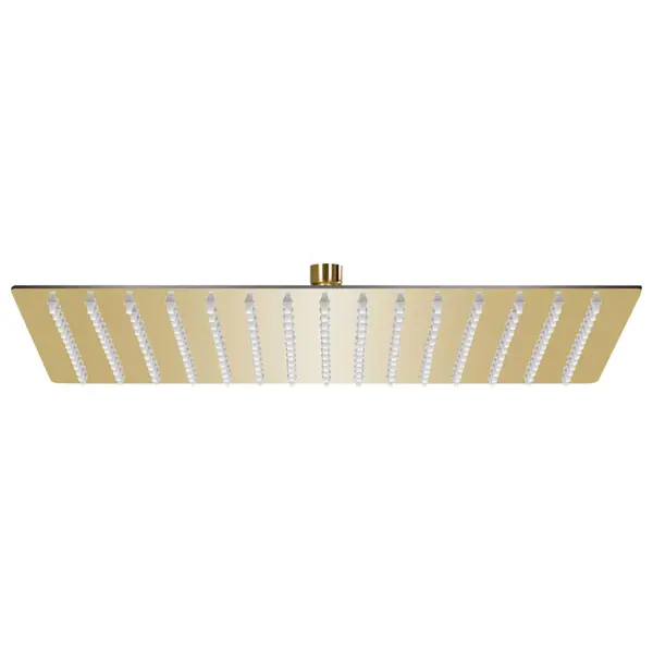 Gossi cap dus ploaie dreptunghiular, auriu, 40x30 cm, otel inoxidabil