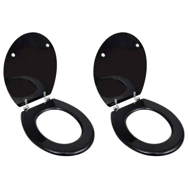 Gossi capace wc, 2 buc., negru, mdf