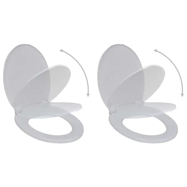 Gossi capace wc cu inchidere silentioasa, 2 buc., alb, plastic