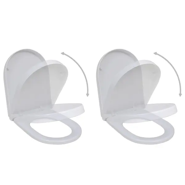 Gossi capace wc cu inchidere silentioasa, 2 buc., alb, plastic