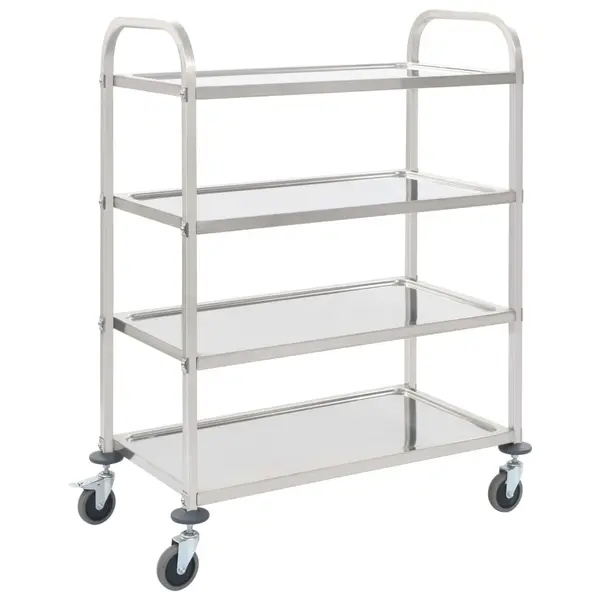 Gossi carucior de bucatarie 4 niveluri 107x55x125 cm otel inoxidabil