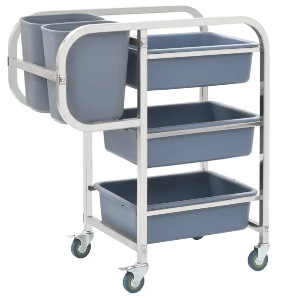Gossi carucior de bucatarie cu recipiente din plastic, 82x43,5x93 cm