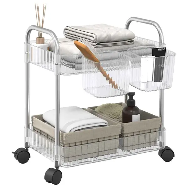 Gossi carucior de depozitare cu 2 niveluri transparent acrilic