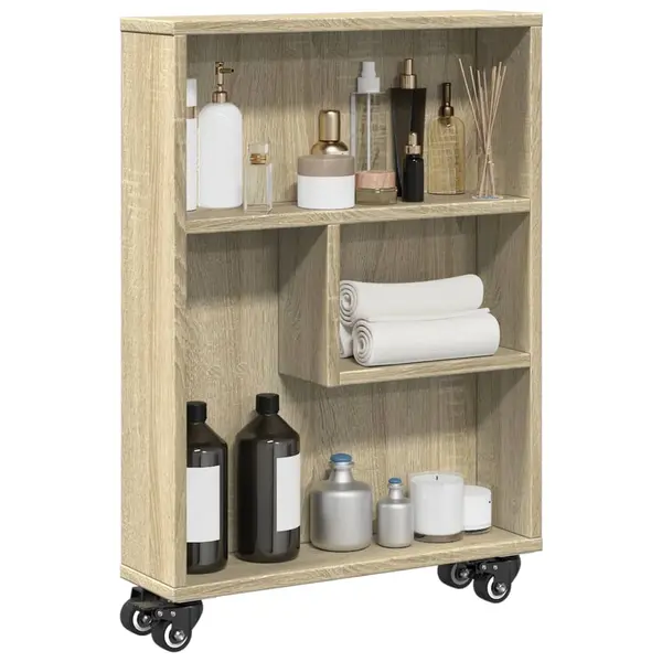 Gossi carucior depozitare ingust, stejar sonoma, 48x13x68 cm, lemn