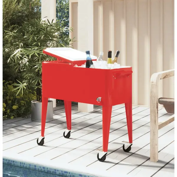 Gossi carucior frigorific cu roti rosu 92x43x89 cm