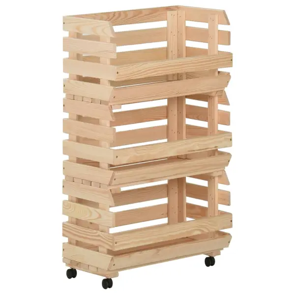 Gossi carucior pentru legume, 37x30x80 cm, lemn de pin