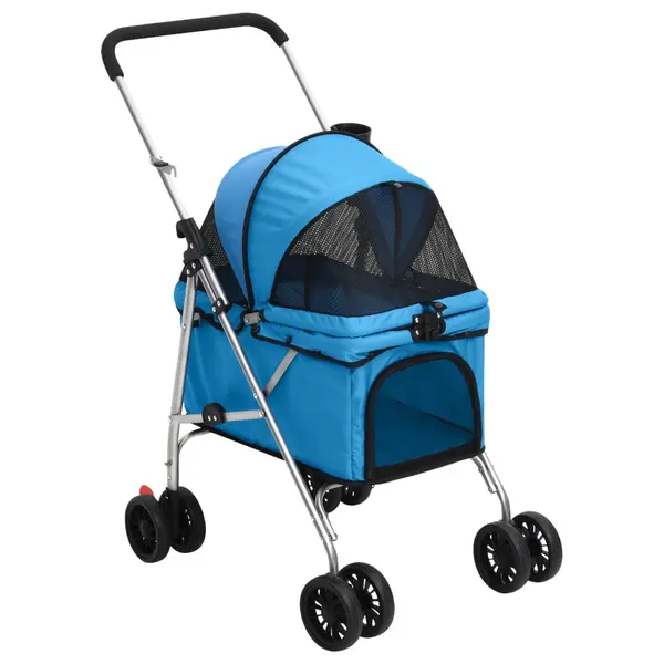 Gossi carucior pliabil de caini albastru 76x50x100 cm tesatura oxford