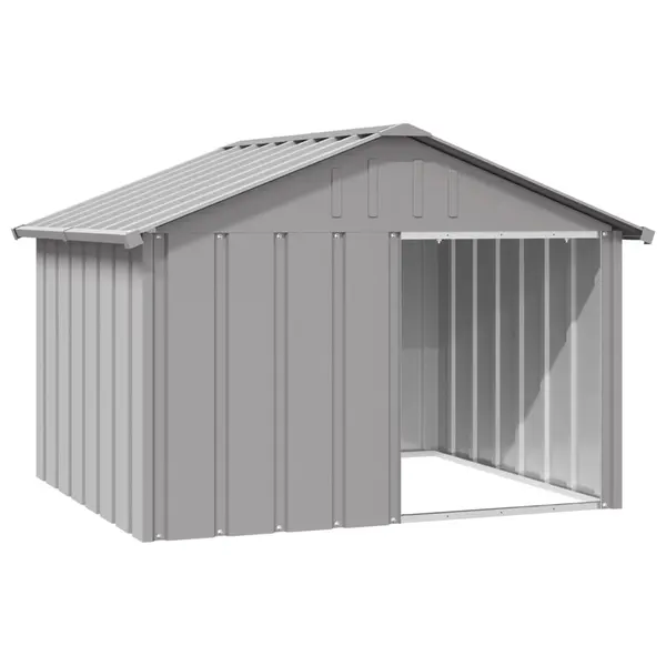 Gossi casa pentru caini, gri, 116,5x103x81,5 cm, otel galvanizat