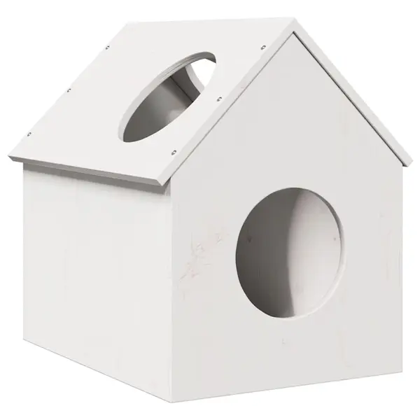 Gossi casa pentru pisici alba 41x50x50 cm lemn masiv de pin