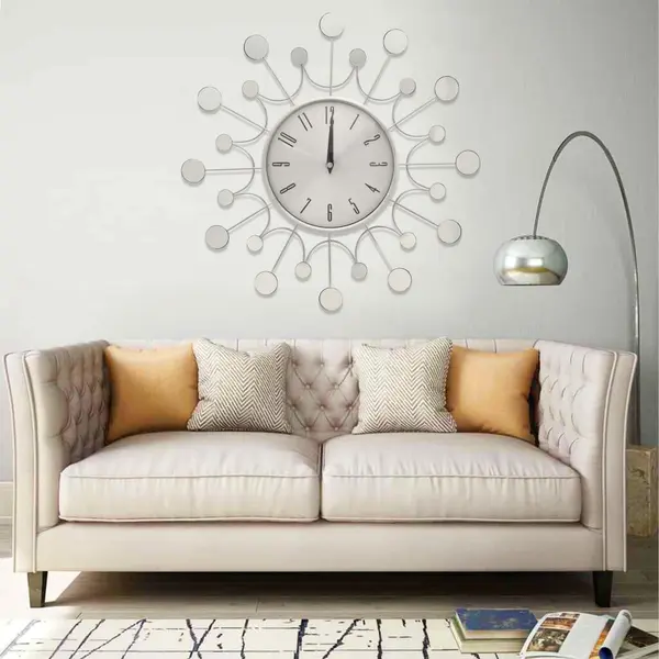 Gossi ceas de perete, argintiu, 40 cm, metal