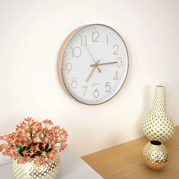 Gossi ceas de perete, auriu rose, 30 cm
