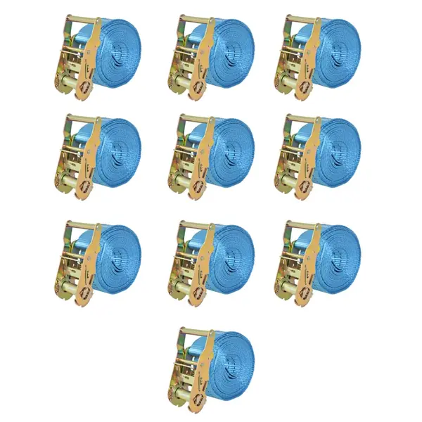 Gossi chingi fixare cu clichet, 10 buc, 2 tone, 6 m x 38 mm, albastru
