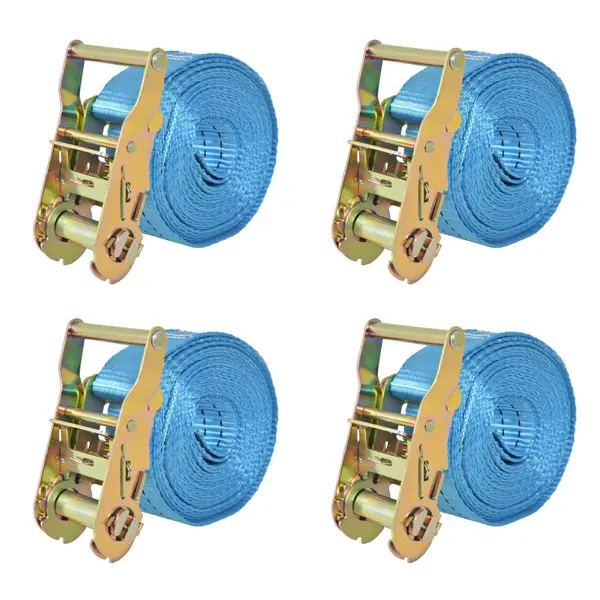 Gossi chingi fixare cu clichet, 4 buc, albastru, 2 tone, 6 m x 38 mm