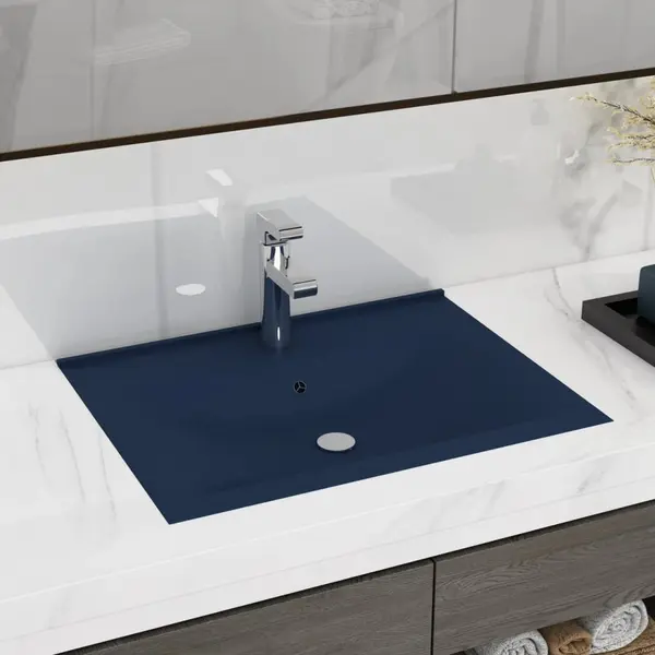 Gossi chiuveta baie lux orificiu robinet albastru 60x46 cm ceramica