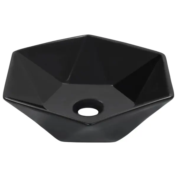 Gossi chiuveta de baie, negru, 41 x 36,5 x 12 cm, ceramica