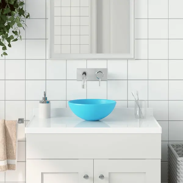 Gossi chiuveta de baie, verde deschis, ceramica, rotund