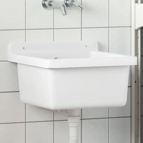 Gossi chiuveta lavoar pentru montare pe perete alb 40x40x24 cm rasina