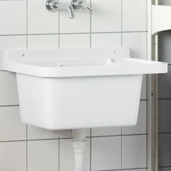 Gossi chiuveta lavoar pentru montare pe perete alb 50x35x24 cm rasina