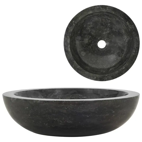 Gossi chiuveta, negru, 40 x 12 cm, marmura