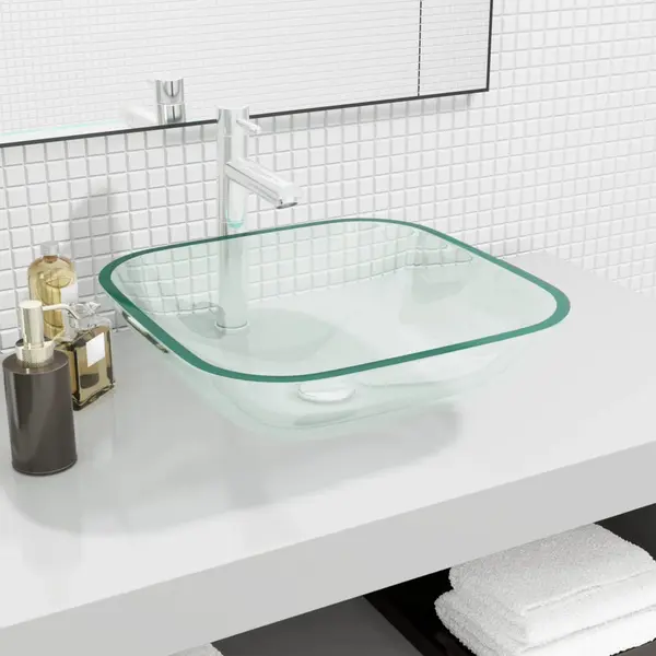 Gossi chiuveta, transparent, 42x42x14 cm, sticla