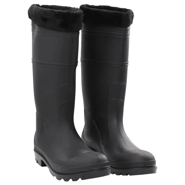 Gossi cizme de ploaie cu sosete detasabile, negru, marime 44, pvc