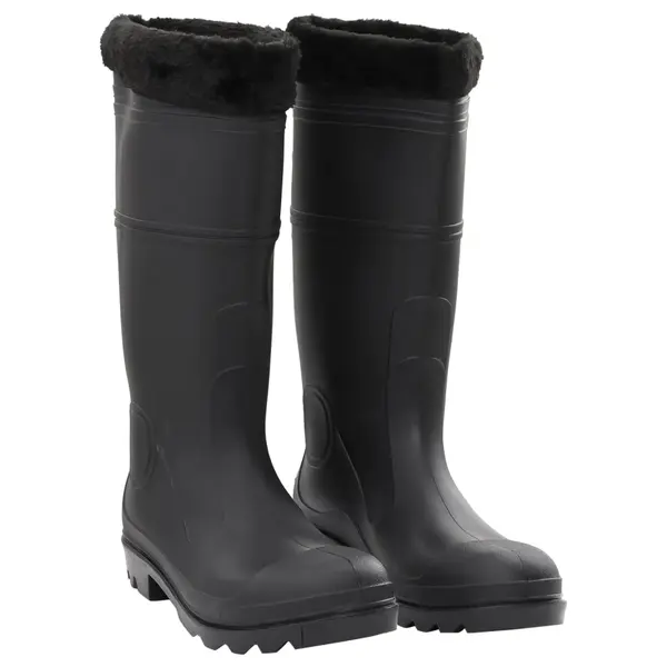 Gossi cizme de ploaie cu sosete detasabile, negru, marime 45, pvc