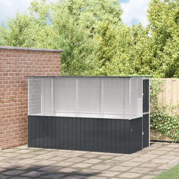 Gossi colivie de pasari, antracit, 215x78x200 cm, otel zincat