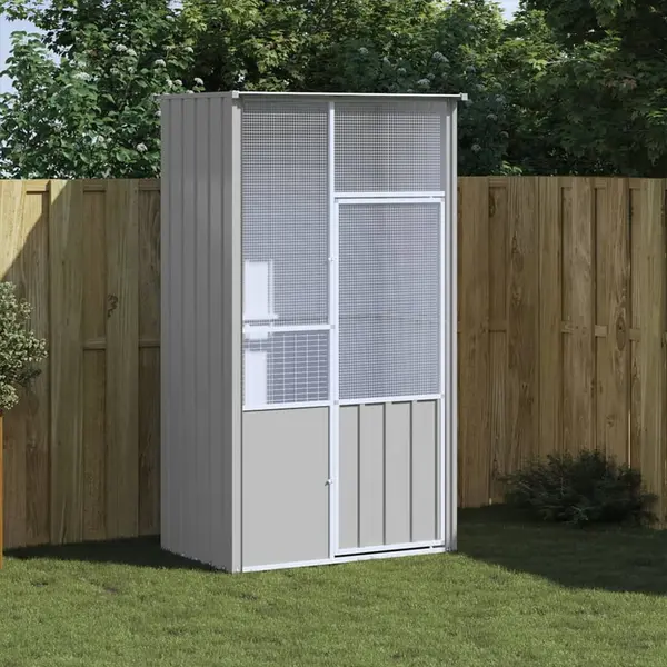 Gossi colivie pentru pasari gri 115x78x200 cm otel galvanizat