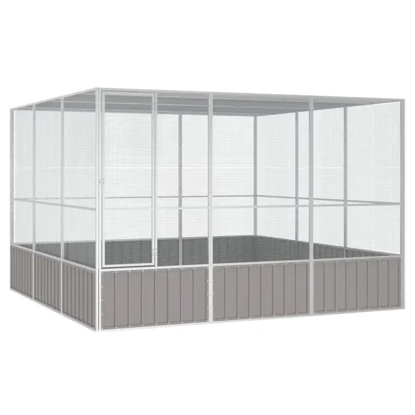 Gossi colivie pentru pasari gri 302,5x324,5x211,5 cm otel galvanizat