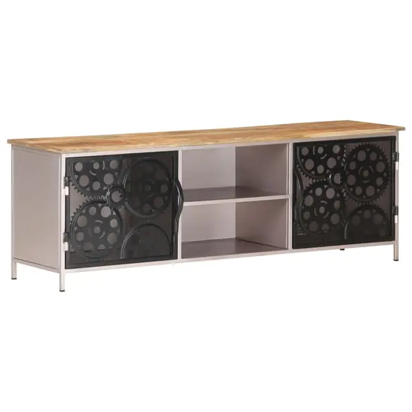 Gossi comoda tv, 120x30x40 cm, lemn de mango nefinisat