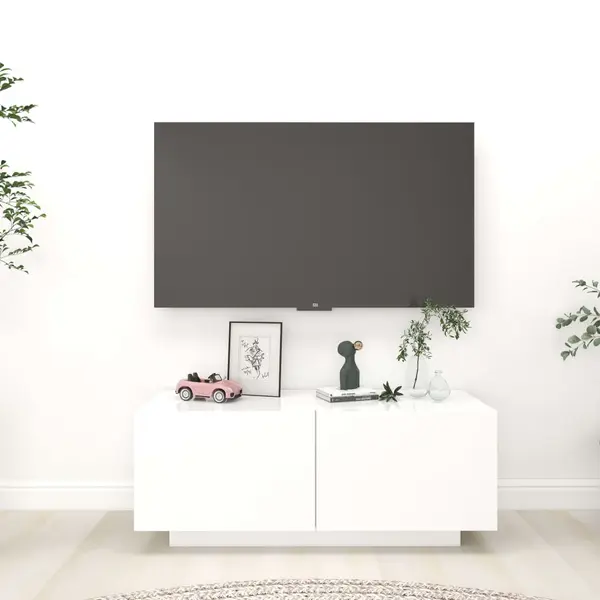 Gossi comoda tv, alb, 100x35x40 cm, pal